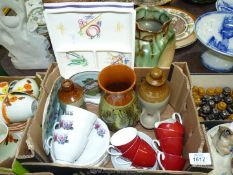 A quantity of china to include; an Adderley 1960's part coffee set, stoneware items,