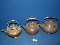 Three oriental Teapots,
