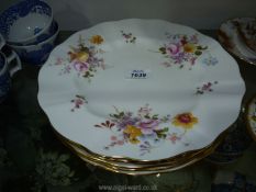 Six Royal Crown Derby plates 'Derby Posies', 10 1/2".