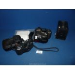 An Olympus AZ 330 Super Zoom 35 mm Camera together with a Pentax Espio 738G compact zoom camera and