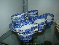 Ten Spode 'Italian' cups and saucers (one chipped).