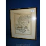 A framed Map of ''Hampshire'', by John Cary, Engraver, London published London Jan 1st 1793,