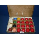 A full set of vintage "Crystalate" snooker Balls, British Made, in original box.