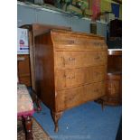 A stylish Walnut Chest of four long drawers,