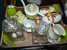 A yellow and gilt Czechoslovakian part Teaset,