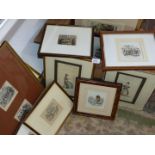 A quantity of framed and mounted Etchings with Welsh themes to include "A Wedding in Wales",