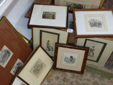 A quantity of framed and mounted Etchings with Welsh themes to include "A Wedding in Wales",