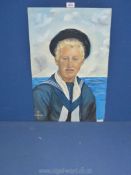 An oil on board of a Naval Cadet
