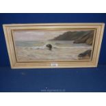 J. Crocker: pastel of a coastal scene, signed.