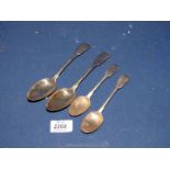 Two Silver dessert Spoons, possibly 1907, maker W. T.