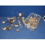 A quantity of scrap silver and silver plate to include; crushed trophies,