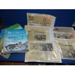 A quantity of The Motorcycle Magazines from the 1950's-60's, 1967 Motorcycle News, 1966 T.T.