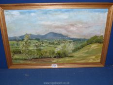 An oil on board of a view of The Malvern Hills.