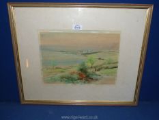 A watercolour of The Cobb at Lyme Regis, signed Thompson.