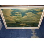 A large Henry Scott print on board titled 'The Great Race from China to London'. 43" x 26 3/4".