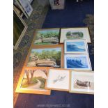 A quantity of framed Watercolours depicting seascapes, signed Barrows,