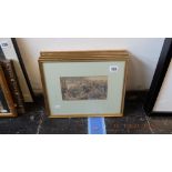 A set of four gilt framed coloured prints