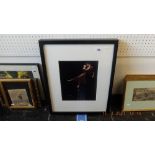 A framed and glazed photograph, 'Agnes Oaks and Thomas Edward',