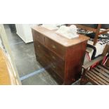 A 19th century mahogany military style chest of five drawers