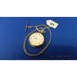 A hallmarked silver pocket watch and chain