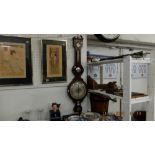 A mahogany/ ebony barometer,