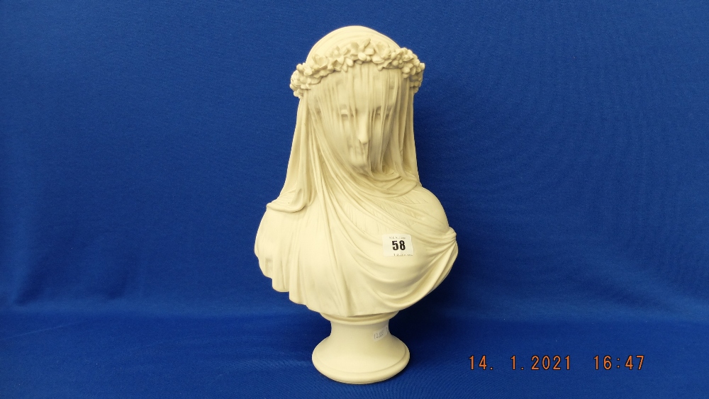 A marbled veiled lady bust