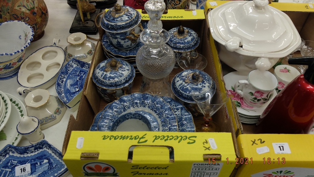 A qty of blue and white china etc. - Image 2 of 3