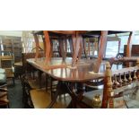 A regency style table, six chairs,