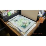 A qty of unframed watercolours