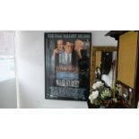 A framed and glazed 'Wall Street' poster,