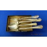 Five pieces hallmarked silver flatware