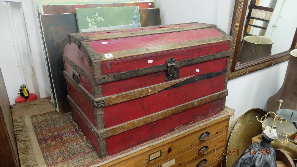 An old travel trunk