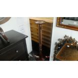 A mahogany torchere and fire screen a.