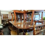 A regency style table, six chairs,