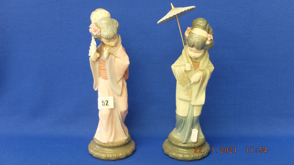 Two Lladro oriental lady figures