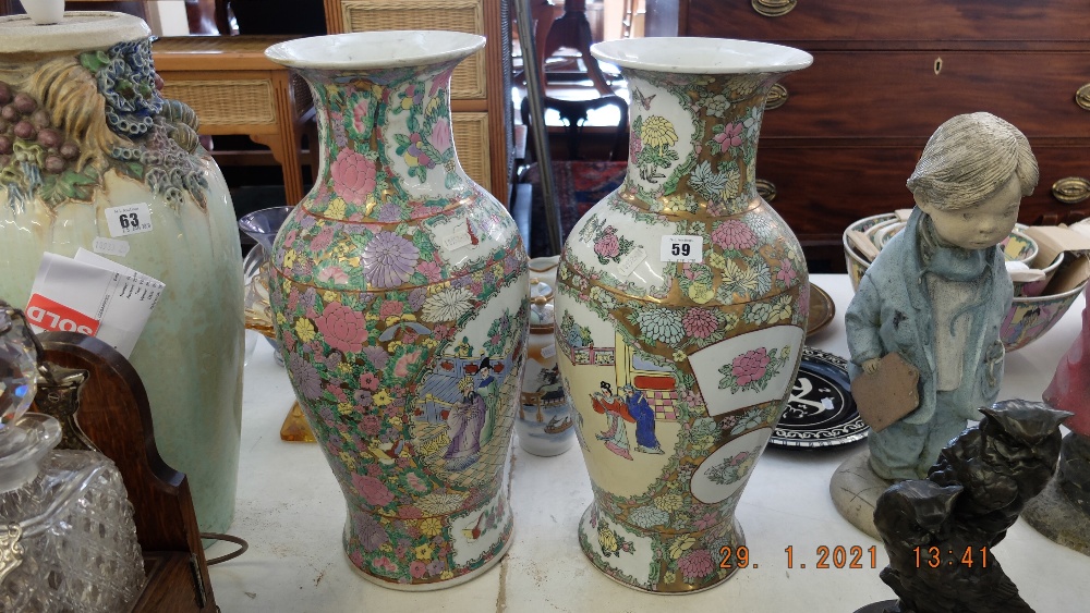 Two Canton style vases