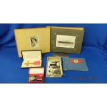 A collection of war memorabilia; OBE medal, Coronation medal, photographs inc Rommel and Montgomery,