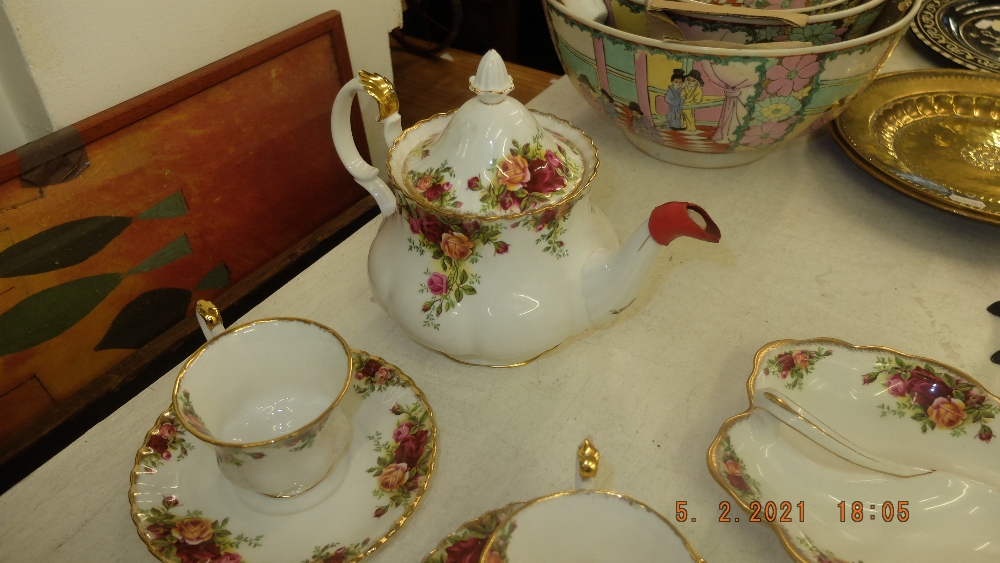 A Royal Albert tea set, thirty-three pieces inc. teapot, sugar bowl, cake stand and milk jug etc. - Image 2 of 5