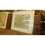 A framed map of Venice