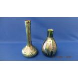 Two iridescent art glass vases, Art Nouveau style,