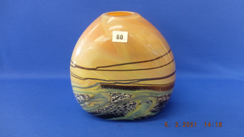 A large studio art glass vase, signed Daniel Edler,