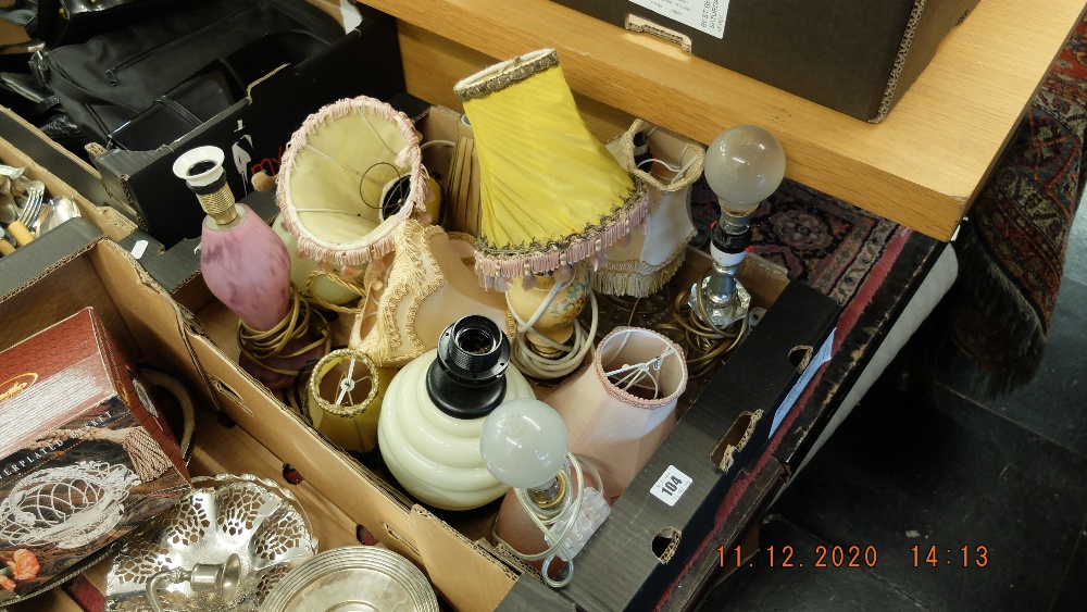 An assortment of vintage lamps