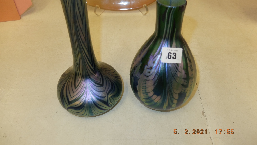 Two iridescent art glass vases, Art Nouveau style, - Image 5 of 5