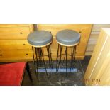 Four contemporary stools, two long,