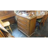 A mahogany chest of four drawers,