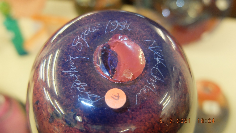 Studio art glass vase, ' Breathing space' signed, Nick Orsler, 1986, - Image 4 of 4