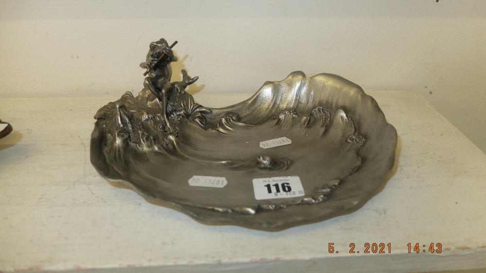 An Italian art nouveau pewter dish by Achille Gamba, - Image 5 of 5