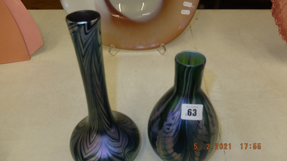 Two iridescent art glass vases, Art Nouveau style, - Image 4 of 5