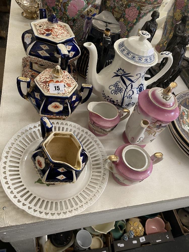 A qty of early China ware, tea set etc.