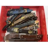 25 assorted open ended leather watch straps